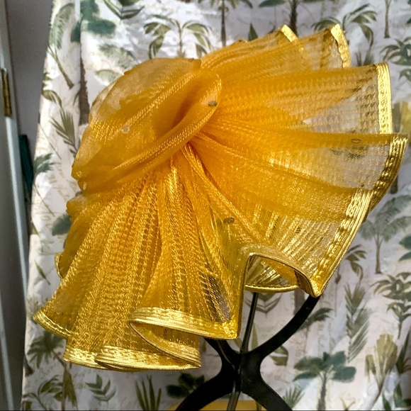 SYLVIA Accessories - 👒 Darling Gold Lamaé Hat for any special, distinctive occasion - $55